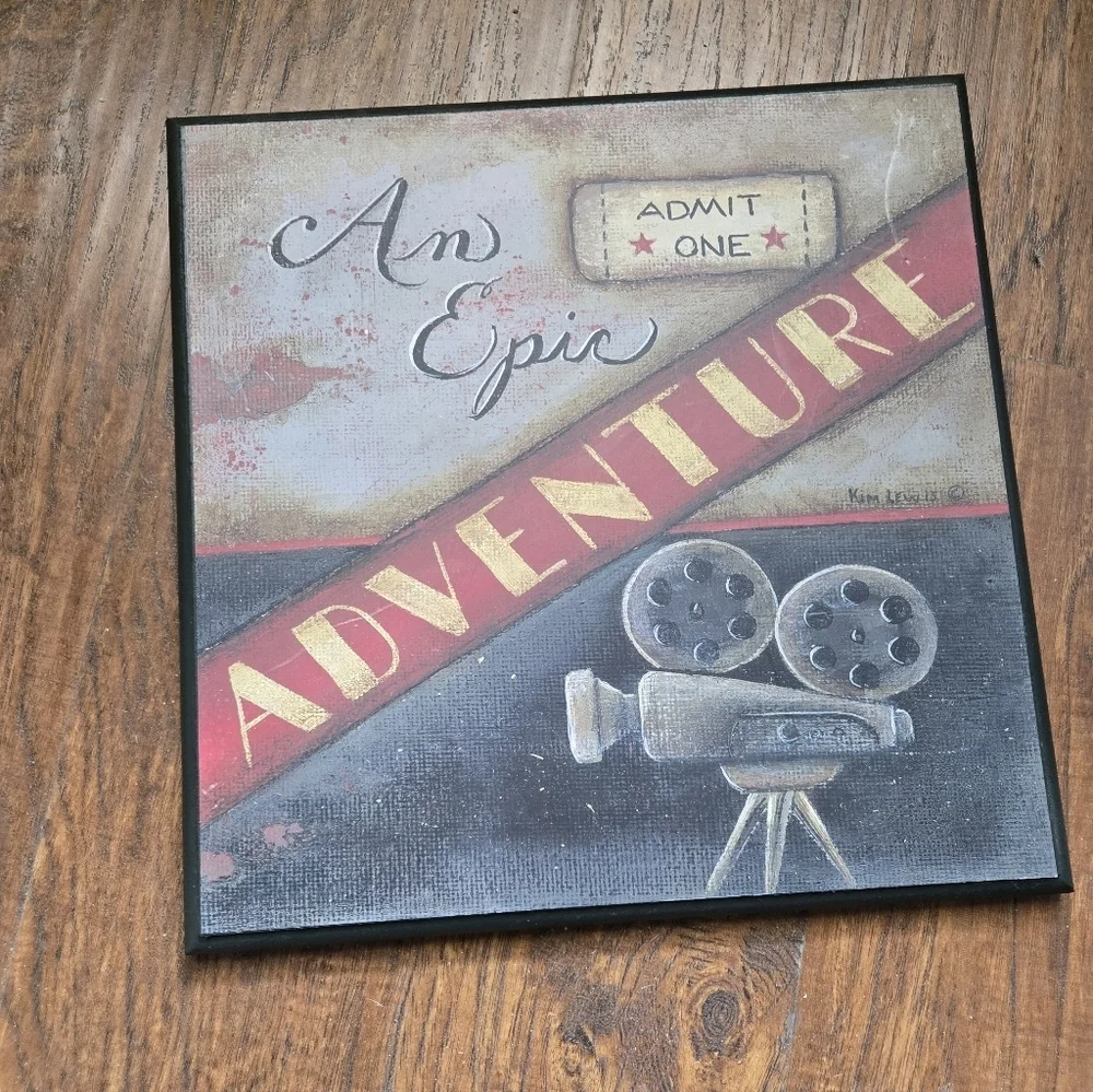 Movie Film Wall Decor - Black Grey Set 2 Size 13